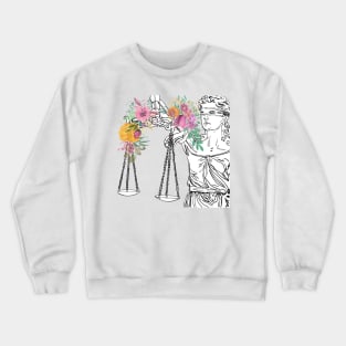 Floral Lady Justice Lawyer Gift Crewneck Sweatshirt